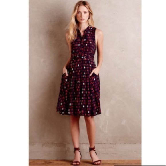 Anthropologie Dresses & Skirts - Anthro Tylho Shirtdress Full Skirt Pockets Navy XS